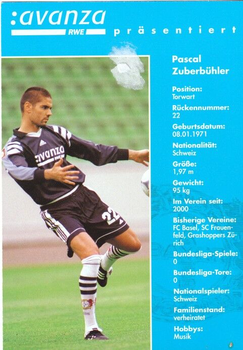 Autogramm Fussball | Bayer Leverkusen | 2000 | Pascal ZUBERBÜHLER