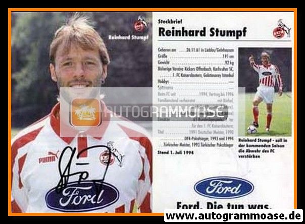 Autogramm Fussball | 1. FC Köln | 1994 | Reinhard STUMPF
