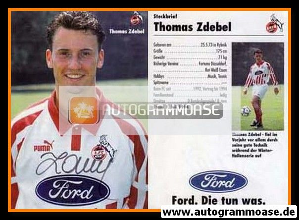 Autogramm Fussball | 1. FC Köln | 1994 | Thomas ZDEBEL