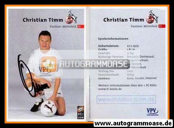 Autogramm Fussball | 1. FC Köln | 2000 | Christian TIMM