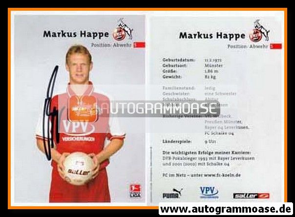 Autogramm Fussball | 1. FC Köln | 2002 | Markus HAPPE
