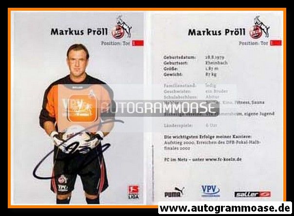 Autogramm Fussball | 1. FC Köln | 2002 | Markus PRÖLL