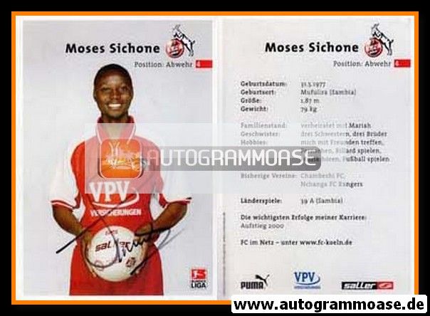 Autogramm Fussball | 1. FC Köln | 2002 | Moses SICHONE