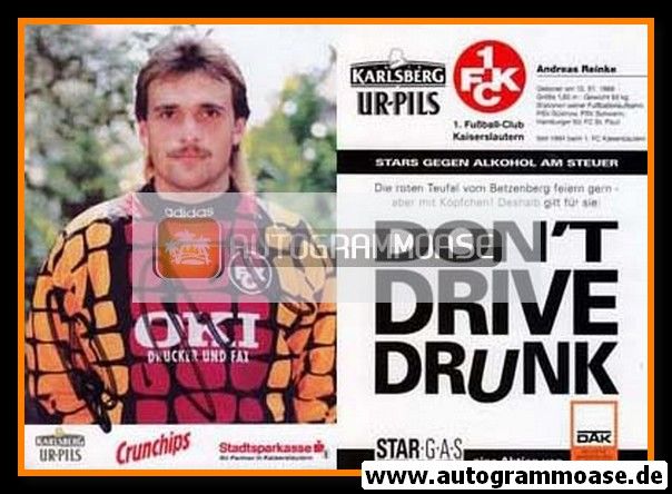 Autogramm Fussball | 1. FC Kaiserslautern | 1995 | Andreas REINKE