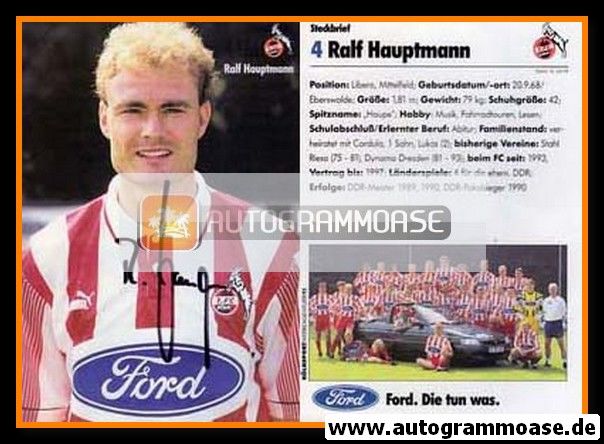 Autogramm Fussball | 1. FC Köln | 1995 | Ralf HAUPTMANN