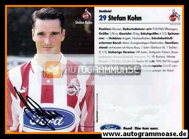 Autogramm Fussball | 1. FC Köln | 1995 | Stefan KOHN