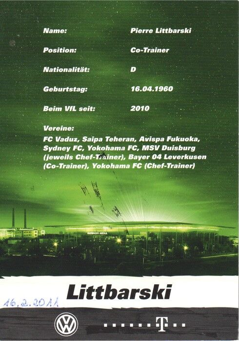 Autogramm Fussball | VfL Wolfsburg | 2010 | Pierre LITTBARSKI