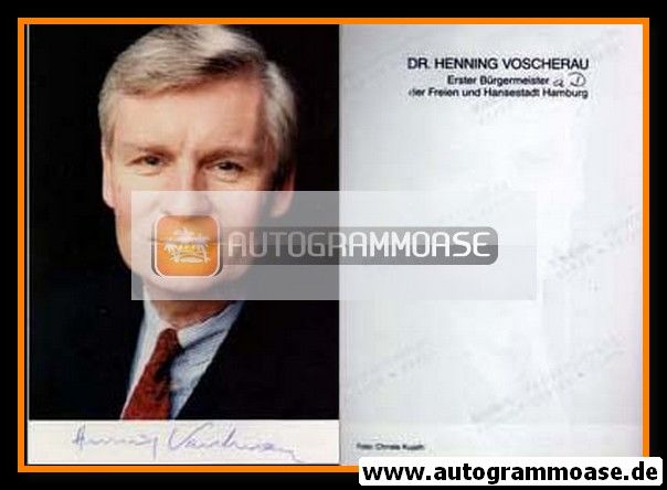 Autogramm Politik | SPD | Henning VOSCHERAU | 1990er Foto (Portrait Color)
