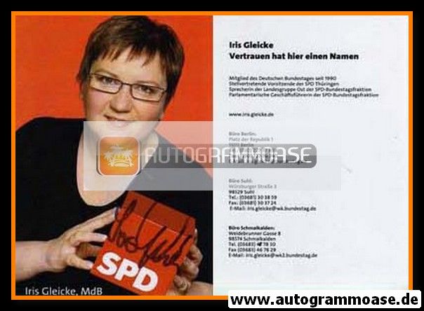 Autogramm Politik | SPD | Iris GLEICKE | 2000er (Portrait Color)