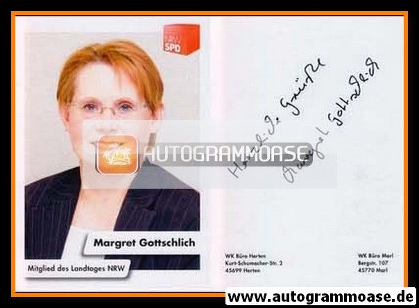 Autogramm Politik | SPD | Margret GOTTSCHLICH | 2000er (Portrait Color)