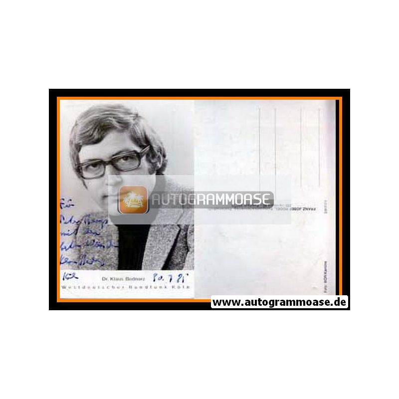 Autogramm TV | WDR | Klaus BEDNARZ | 1980er (Portrait SW) 1