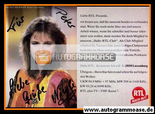 Autogramm TV | RTL | Nicole BIERHOFF | 1980er (Portrait Color)