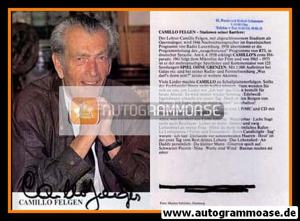 Autogramm Schlager | Camillo FELGEN | 2000er (Stationen seiner Karriere)
