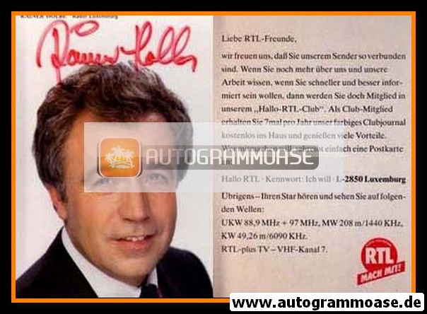 Autogramm TV | RTL | Rainer HOLBE | 1980er (Portrait Color)