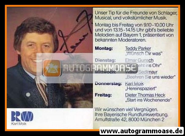 Autogramm Radio | BRW | Karl MOIK | 1980er (Portrait Color)