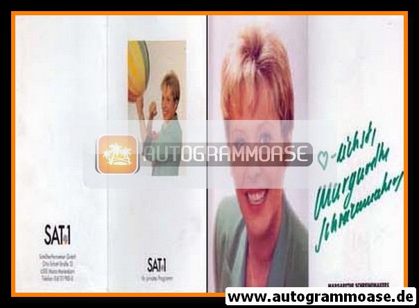 Autogramm TV | SAT1 | Margarethe SCHREINEMAKERS | 1980er (Portrait Color)