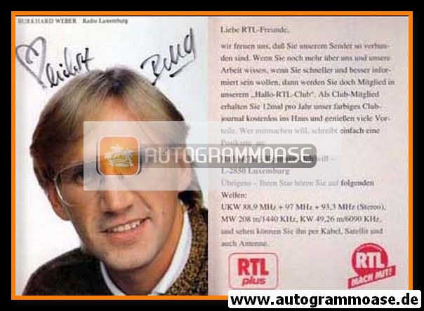 Autogramm TV | RTL | Burkhard WEBER | 1980er (Portrait Color) 1