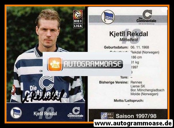 Autogramm Fussball | Hertha BSC Berlin | 1997 | Kjetil REKDAL