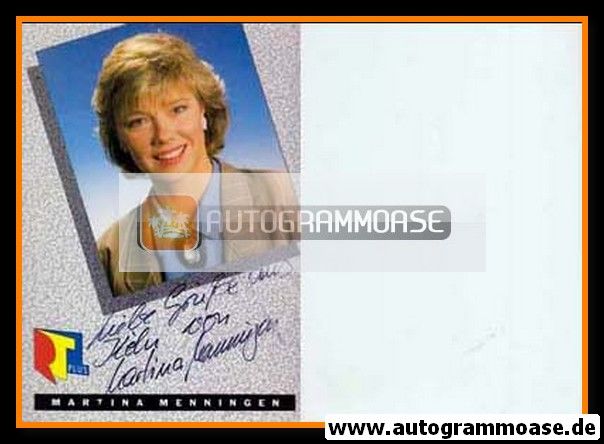 Autogramm TV | RTL | Martina MENNINGEN | 1980er (Portrait Color)