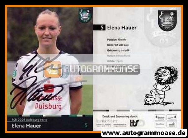 Autogramm Fussball (D) | FCR 2001 Duisburg | 2009 | Elena HAUER