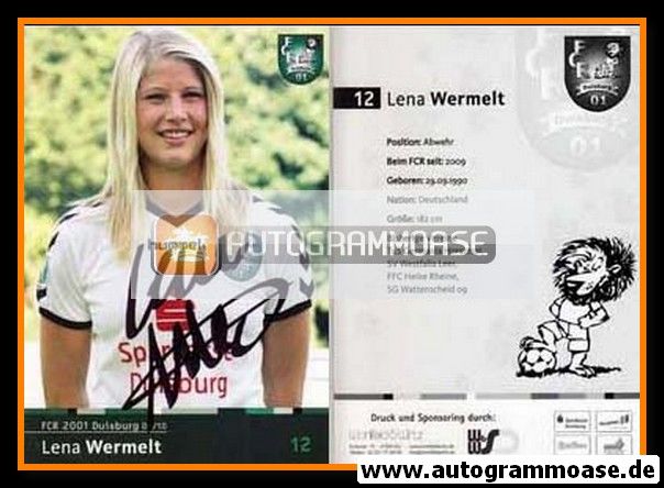 Autogramm Fussball (Damen) | FCR 2001 Duisburg | 2009 | Lena WERMELT