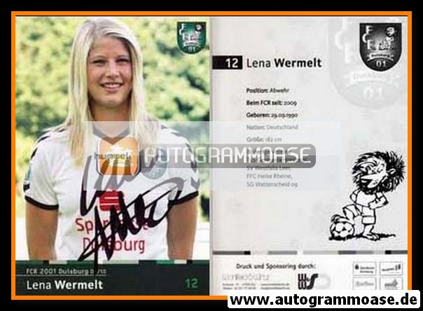 Autogramm Fussball (D) | FCR 2001 Duisburg | 2009 | Lena WERMELT