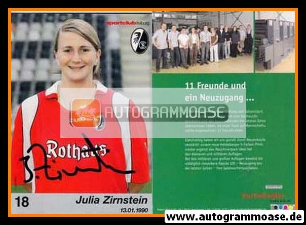Autogramm Fussball (D) | SC Freiburg | 2007 | Julia ZIRNSTEIN