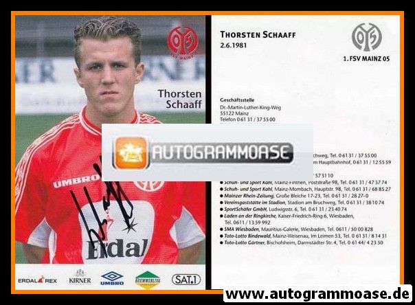 Autogramm Fussball | FSV Mainz 05 | 1999 | Thorsten SCHAAFF