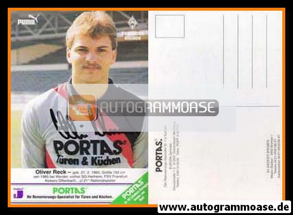 Autogramm Fussball | SV Werder Bremen | 1986 | Oliver RECK