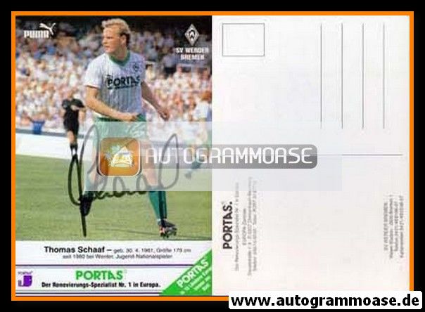 Autogramm Fussball | SV Werder Bremen | 1987 | Thomas SCHAAF