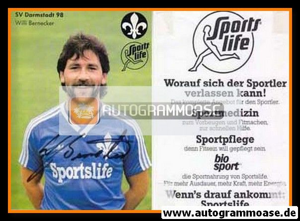 Autogramm Fussball | SV Darmstadt 98 | 1984 | Willibald BERNECKER