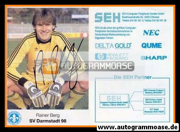 Autogramm Fussball | SV Darmstadt 98 | 1988 | Rainer BERG (1)