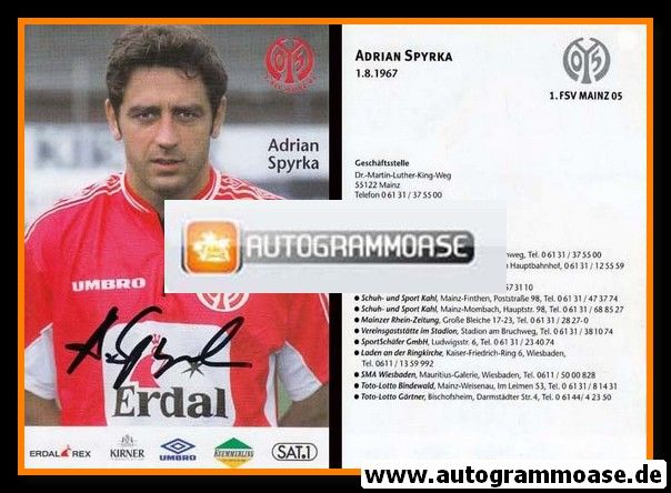 Autogramm Fussball | FSV Mainz 05 | 1999 | Adrian SPYRKA