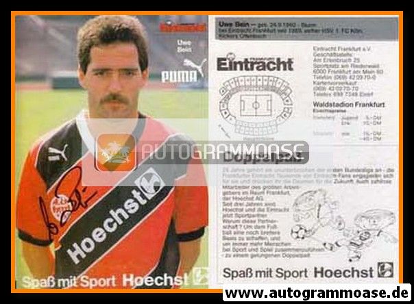 Autogramm Fussball | Eintracht Frankfurt | 1989 | Uwe BEIN