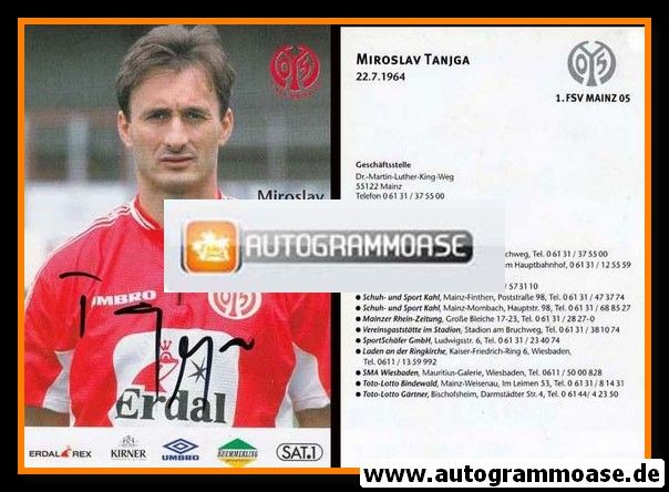 Autogramm Fussball | FSV Mainz 05 | 1999 | Miroslav TANJGA