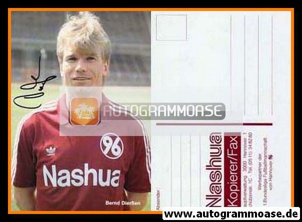 Autogramm Fussball | Hannover 96 | 1988 Druck | Bernd DIERSSEN