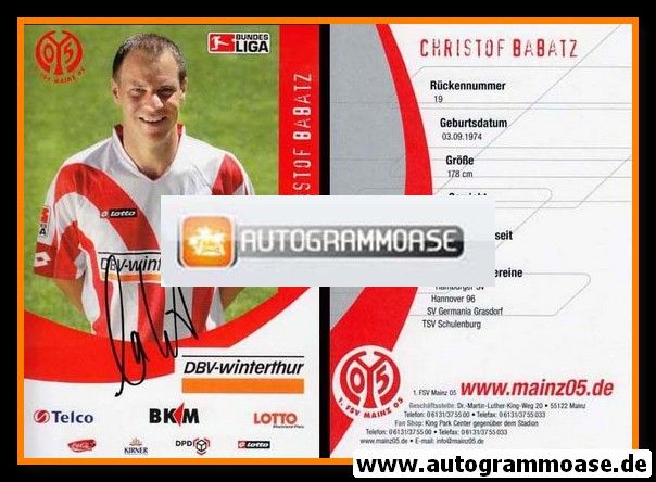 Autogramm Fussball | FSV Mainz 05 | 2006 | Christof BABATZ