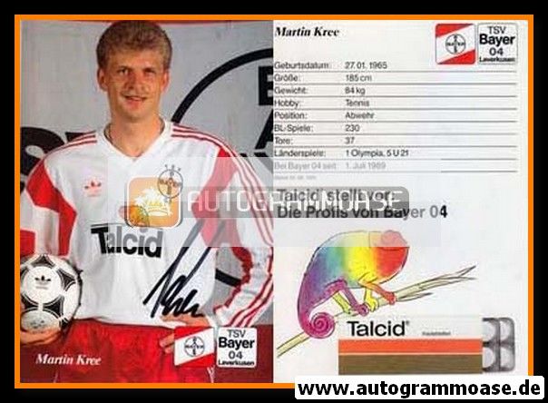 Autogramm Fussball | Bayer Leverkusen | 1991-2 | Martin KREE