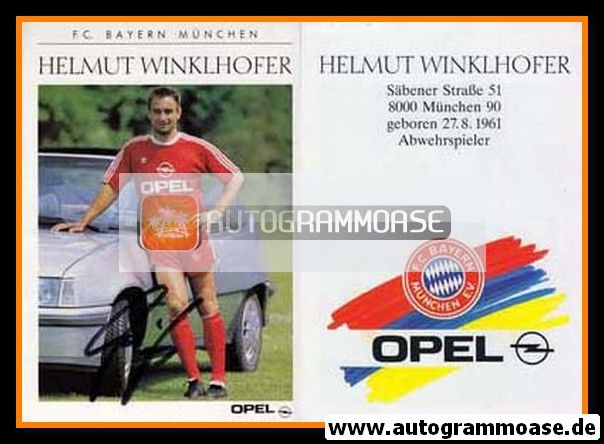Autogramm Fussball | FC Bayern München | 1989 | Helmut WINKLHOFER