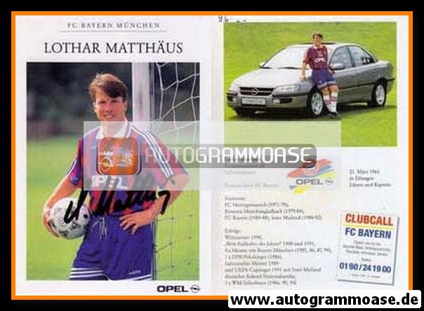 Autogramm Fussball | FC Bayern München | 1994 | Lothar MATTHÄUS (Motiv 2)