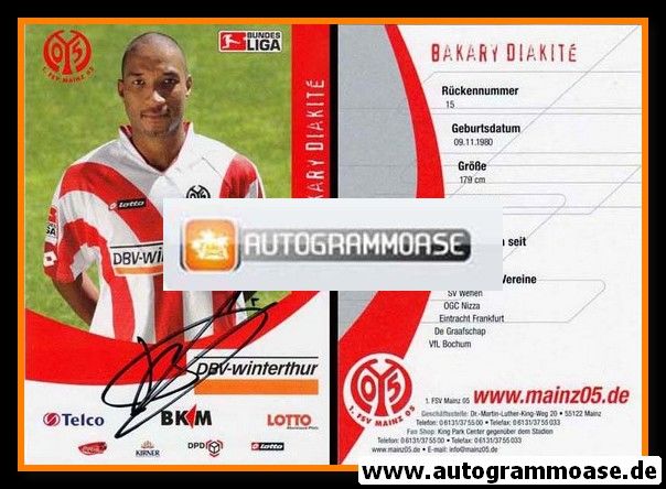 Autogramm Fussball | FSV Mainz 05 | 2006 | Bakary DIAKITE