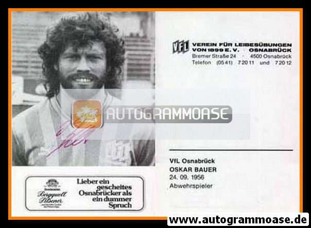 Autogramm Fussball | VfL Osnabrück | 1985 | Oskar BAUER
