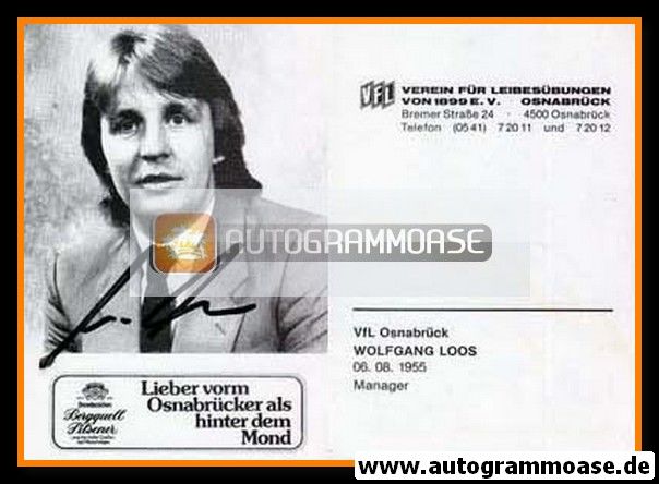 Autogramm Fussball | VfL Osnabrück | 1985 | Wolfgang LOOS