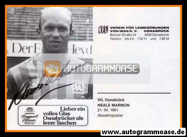 Autogramm Fussball | VfL Osnabrück | 1985 | Neale MARMON