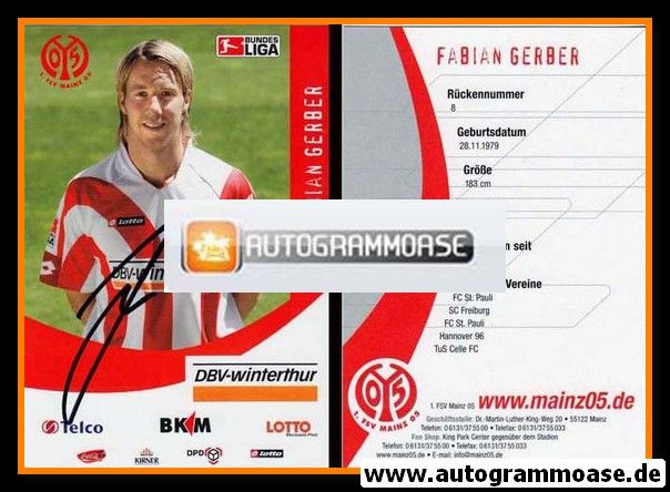 Autogramm Fussball | FSV Mainz 05 | 2006 | Fabian GERBER