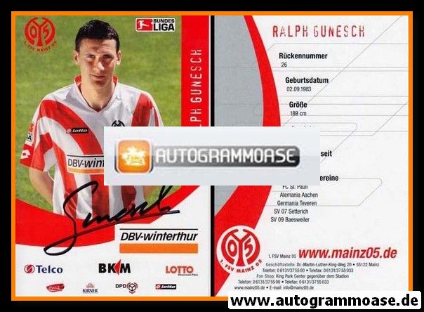 Autogramm Fussball | FSV Mainz 05 | 2006 | Ralph GUNESCH