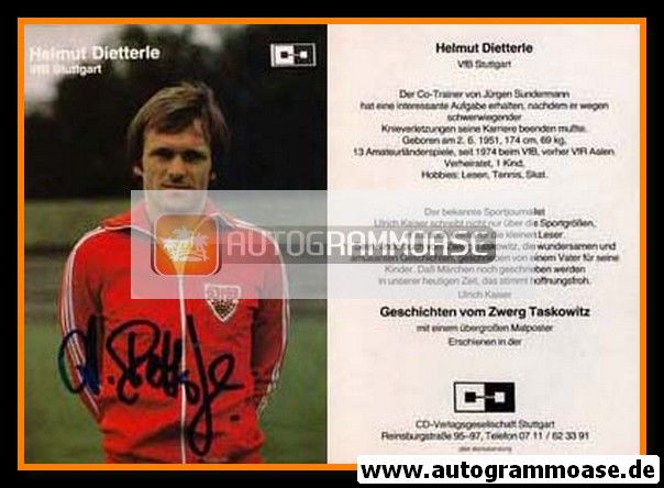 Autogramm Fussball | VfB Stuttgart | 1970er CD-Verlag | Helmut DIETTERLE