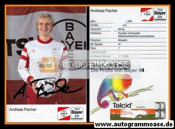 Autogramm Fussball | Bayer Leverkusen | 1991-1 | Andreas FISCHER