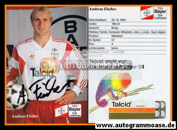 Autogramm Fussball | Bayer Leverkusen | 1991-2 | Andreas FISCHER