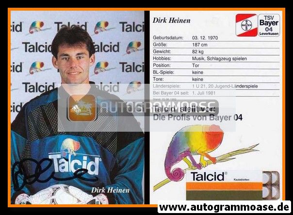Autogramm Fussball | Bayer Leverkusen | 1993 | Dirk HEINEN
